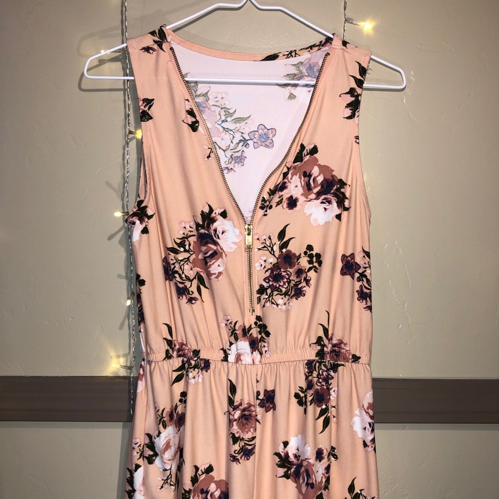 zip up floral romper